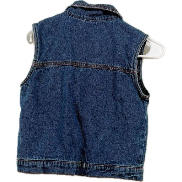 Blue Denim Vest with Embroidered Designs - Picture 2 of 4